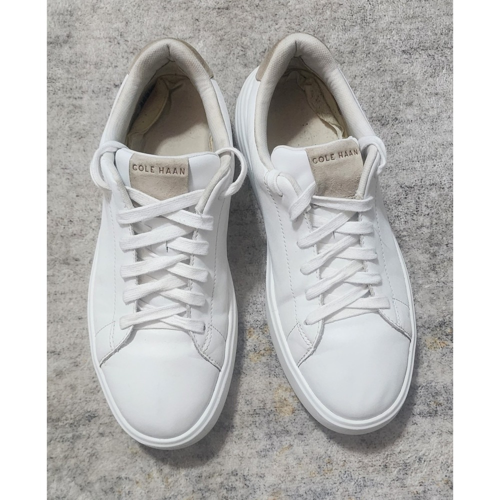 Cole Haan Men's Grand+ Court White Leather Sneakers Size 9M C39620